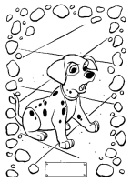 A coloring page of 101 dalmatians